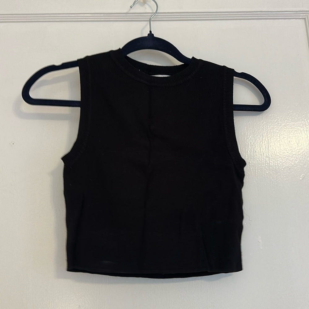 Zara black cropped tank top